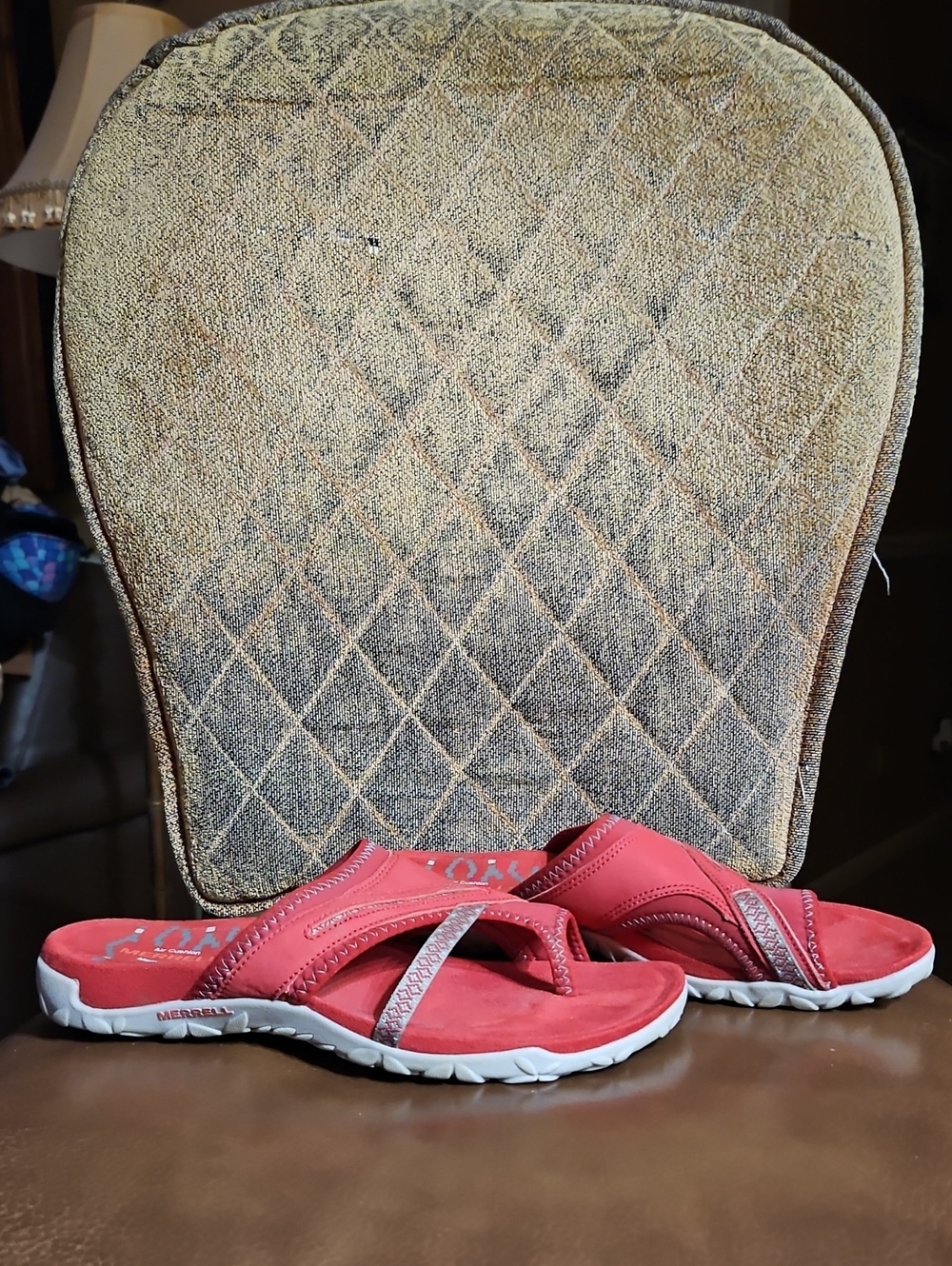 Merrell Terran Post II Chili Slip On Thong Slides Sandals Shoes Red Gray